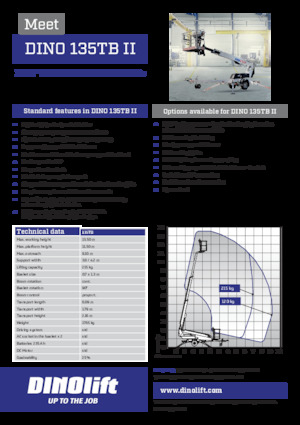 Vontatható teleszkópos munkaállványok Dino Lift Dino 135TB II