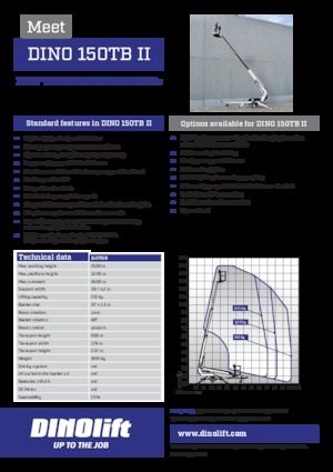 Vontatható teleszkópos munkaállványok Dino Lift Dino 150TB II