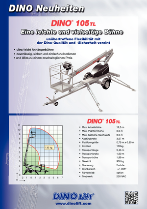 Vontatható teleszkópos munkaállványok Dino Lift Dino 105TL