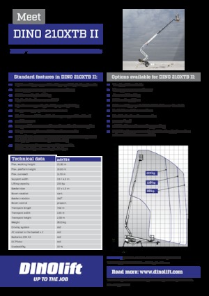 Vontatható csuklógémes munkaállványok Dino Lift Dino 210XTB II