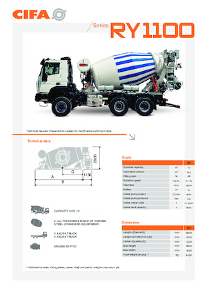 Mixer tehergépkocsik CIFA RY 1100