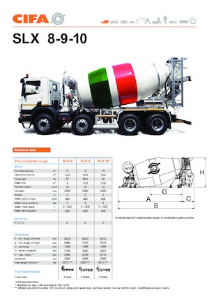 Mixer tehergépkocsik CIFA SLX 8