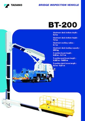 Tehergépkocsira szerelt csuklógémes munkaállványok Tadano BT-200
