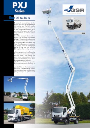 Tehergépkocsira szerelt csuklógémes munkaállványok GSR E360PXJ 