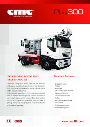 Tehergépkocsira szerelt csuklógémes munkaállványok CMC PLJ300