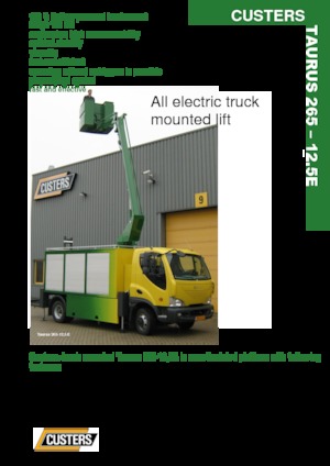 Tehergépkocsira szerelt csuklógémes munkaállványok Custers Taurus 265-12,5E