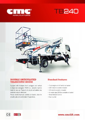 Tehergépkocsira szerelt csuklógémes munkaállványok CMC TB240