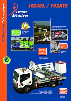 Tehergépkocsira szerelt teleszkópos munkaállványok France Elévateur 162ATL