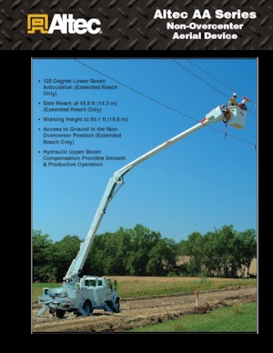 Tehergépkocsira szerelt csuklógémes munkaállványok Altec AA55