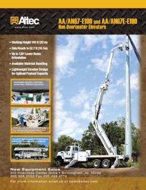 Tehergépkocsira szerelt csuklógémes munkaállványok Altec AN67E-E100