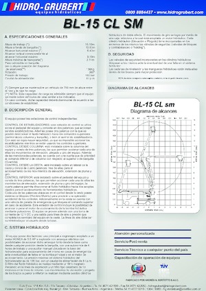 Tehergépkocsira szerelt csuklógémes munkaállványok Hidro-Grubert BL 15CL