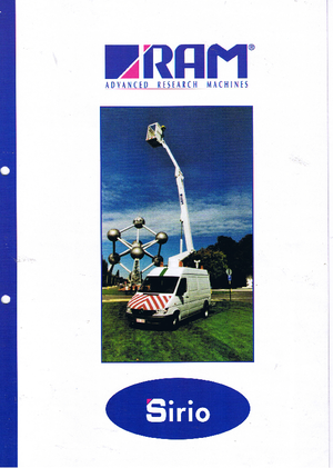 Tehergépkocsira szerelt csuklógémes munkaállványok RAM Sirio 110 T