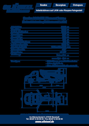 Tehergépkocsira szerelt csuklógémes munkaállványok Oil & Steel Snake 2010 H EL