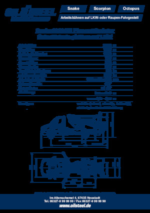Tehergépkocsira szerelt csuklógémes munkaállványok Oil & Steel Snake 2010H Plus