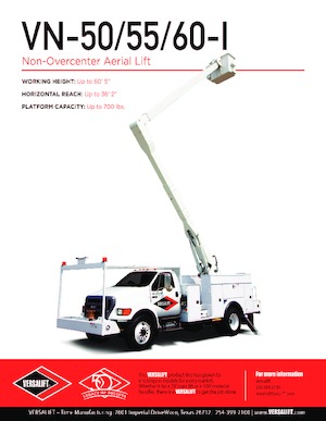 Tehergépkocsira szerelt csuklógémes munkaállványok Versalift VN-55-I 