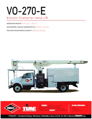 Tehergépkocsira szerelt csuklógémes munkaállványok Versalift VO-270-REV