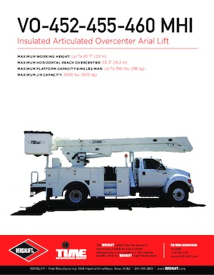 Tehergépkocsira szerelt csuklógémes munkaállványok Versalift VO-455-MHI