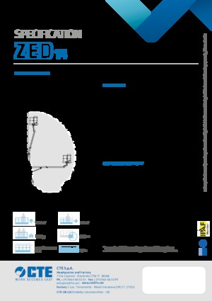 Tehergépkocsira szerelt csuklógémes munkaállványok CTE ZED 14
