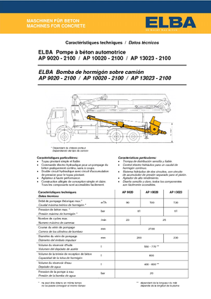 Tehergépkocsira szerelt betonszivattyúk Elba AP 9020