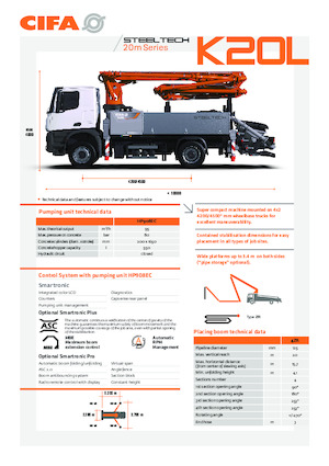 Tehergépkocsira szerelt betonszivattyúk CIFA K20L 