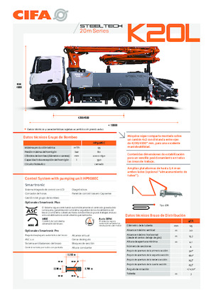 Tehergépkocsira szerelt betonszivattyúk CIFA K20L 