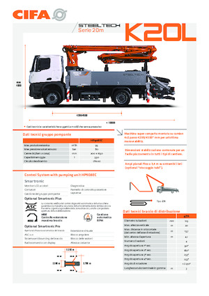 Tehergépkocsira szerelt betonszivattyúk CIFA K20L 