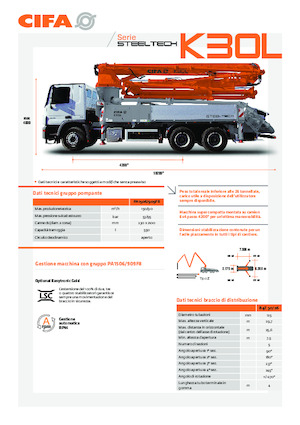 Tehergépkocsira szerelt betonszivattyúk CIFA K30L 