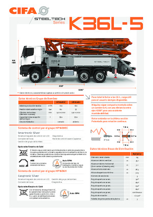 Tehergépkocsira szerelt betonszivattyúk CIFA K36L-5
