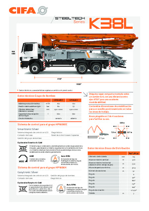 Tehergépkocsira szerelt betonszivattyúk CIFA K38L