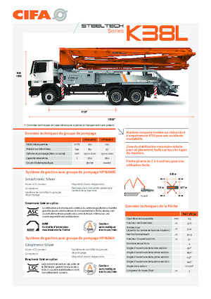 Tehergépkocsira szerelt betonszivattyúk CIFA K38L