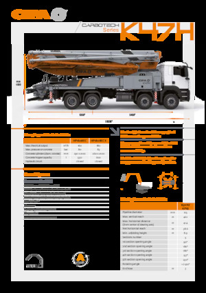 Tehergépkocsira szerelt betonszivattyúk CIFA K47H