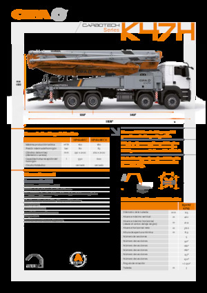 Tehergépkocsira szerelt betonszivattyúk CIFA K47H