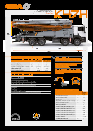Tehergépkocsira szerelt betonszivattyúk CIFA K47H