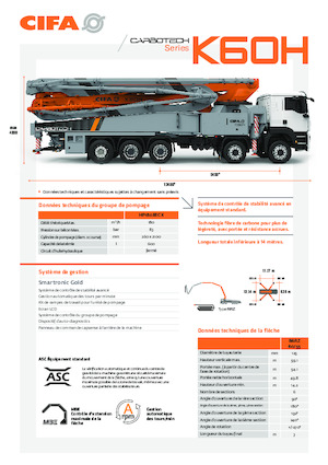 Tehergépkocsira szerelt betonszivattyúk CIFA K60H