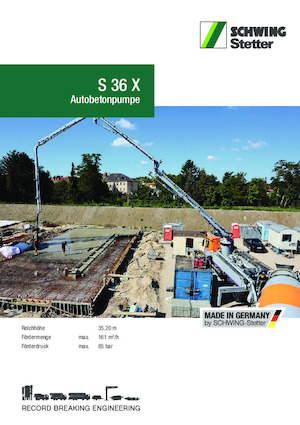 Tehergépkocsira szerelt betonszivattyúk SCHWING-Stetter S 36 X