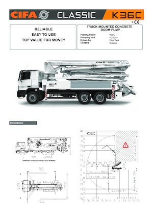Tehergépkocsira szerelt betonszivattyúk CIFA K36C