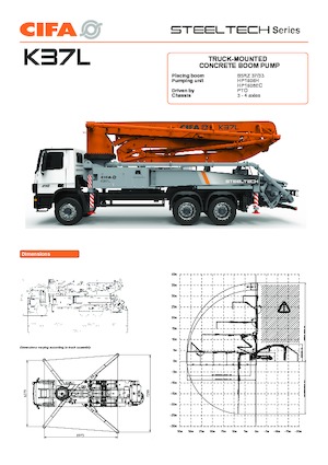 Tehergépkocsira szerelt betonszivattyúk CIFA K37L