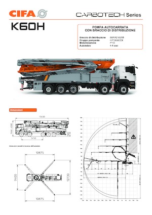 Tehergépkocsira szerelt betonszivattyúk CIFA K60H