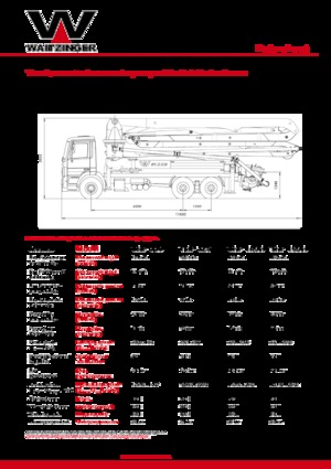 Tehergépkocsira szerelt betonszivattyúk Waitzinger THP 125