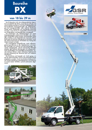 Tehergépkocsira szerelt csuklógémes munkaállványok GSR E 180 PX Comfort