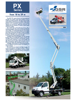 Tehergépkocsira szerelt csuklógémes munkaállványok GSR E 180 PX Basic