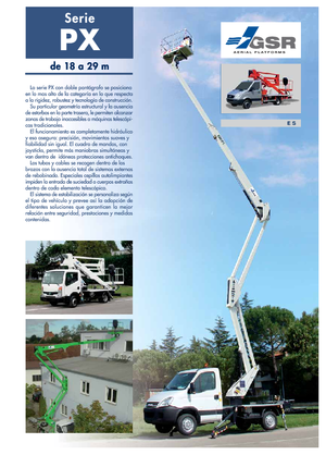 Tehergépkocsira szerelt csuklógémes munkaállványok GSR E 180 PX Basic