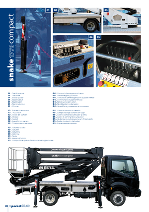Tehergépkocsira szerelt csuklógémes munkaállványok Oil & Steel Snake 1770 Compact RE