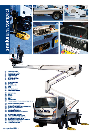 Tehergépkocsira szerelt csuklógémes munkaállványok Oil & Steel Snake 2010 Compact RE
