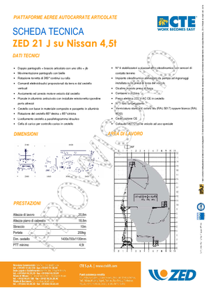 Tehergépkocsira szerelt csuklógémes munkaállványok CTE Z 21