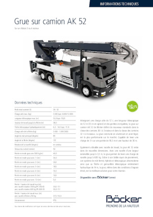 Tehergépkocsira szerelt teleszkópos daruk Böcker AK 52