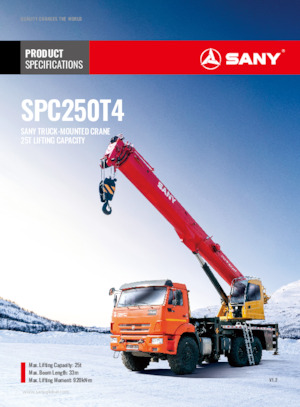 Tehergépkocsira szerelt teleszkópos daruk Sany SPC250T4