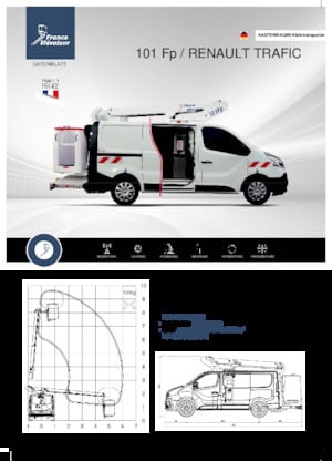 Tehergépkocsira szerelt teleszkópos munkaállványok France Elévateur 101 Fp
