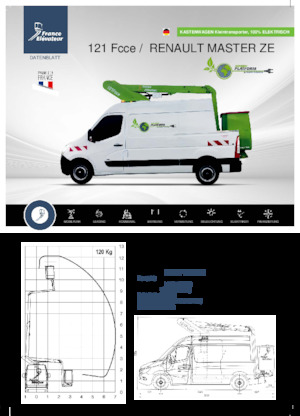 Tehergépkocsira szerelt teleszkópos munkaállványok France Elévateur 121 Fcce