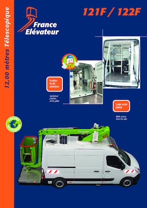 Tehergépkocsira szerelt teleszkópos munkaállványok France Elévateur 122 F